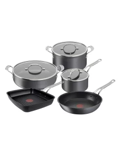 Jamie Oliver By Tefal Cooks Classic Non-Stick Induction 5pc Set With Shark Tooth Grill