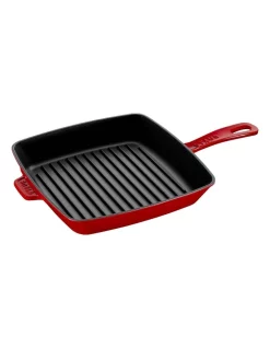 Staub American 26cm Square Grill Cherry Red