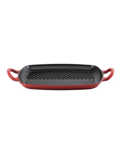 Le Creuset Signature Cast Iron Rectangular Grill 30x26 Cerise