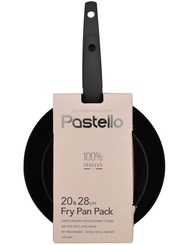 The Cooks Collective Pastello Frypan Twin Pack 20 & 28cm Cream