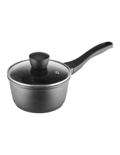 The Cooks Collective Classic 16cm/1.5L Non-Stick Saucepan With Lid Black