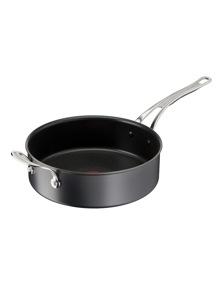 Jamie Oliver By Tefal Cooks Classic 26cm Hard Anodised Induction Saute Pan With Lid In Coal Grey - Image 3