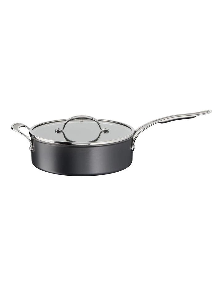 Jamie Oliver By Tefal Cooks Classic 26cm Hard Anodised Induction Saute Pan With Lid In Coal Grey - Image 4