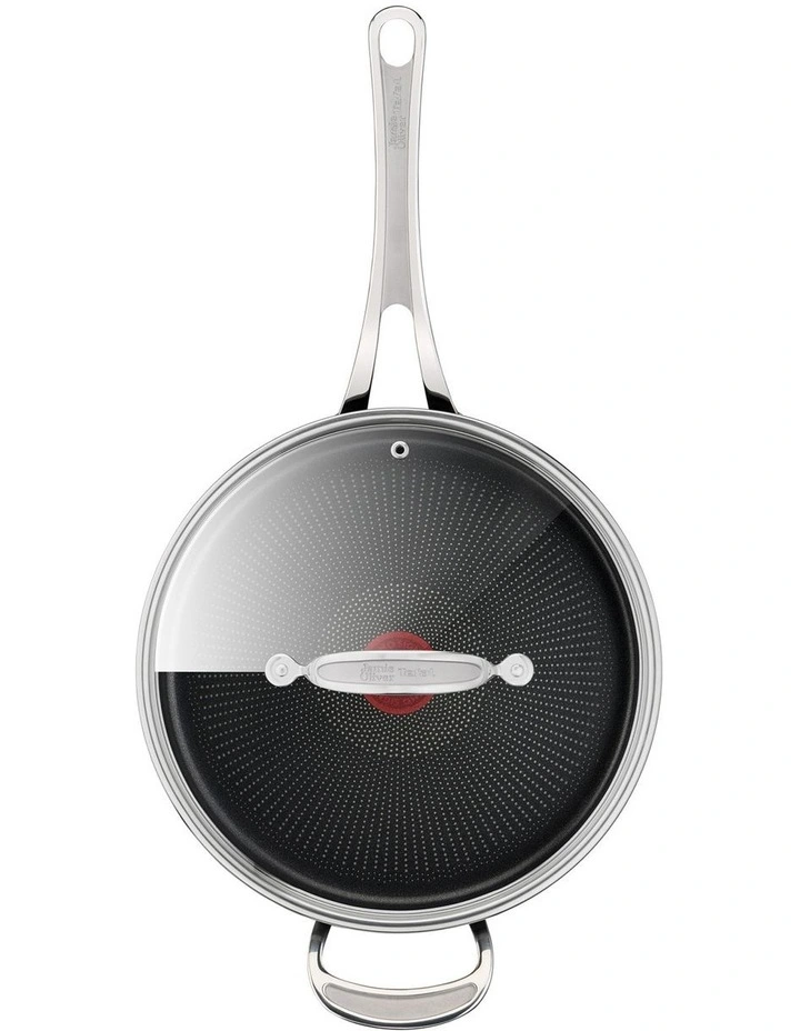 Jamie Oliver By Tefal Cooks Classic 26cm Hard Anodised Induction Saute Pan With Lid In Coal Grey - Image 6