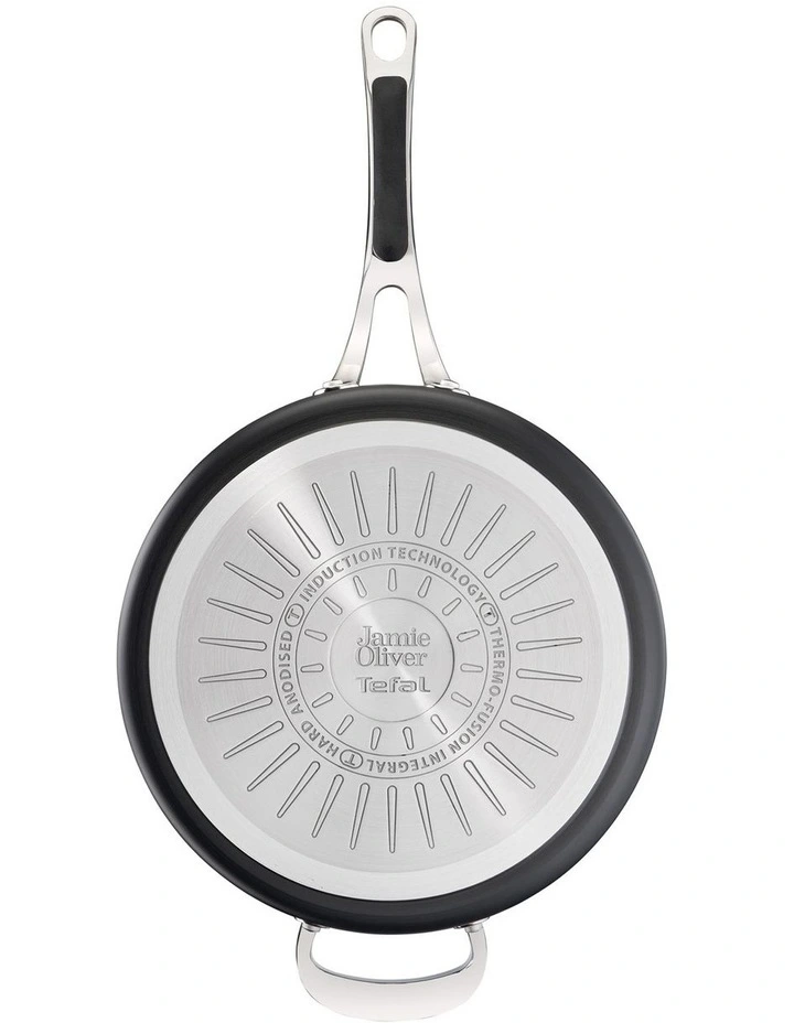Jamie Oliver By Tefal Cooks Classic 26cm Hard Anodised Induction Saute Pan With Lid In Coal Grey - Image 7