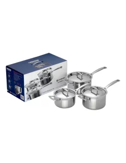 Le Creuset Classic 3-Ply Stainless Steel 3pc Saucepan Set