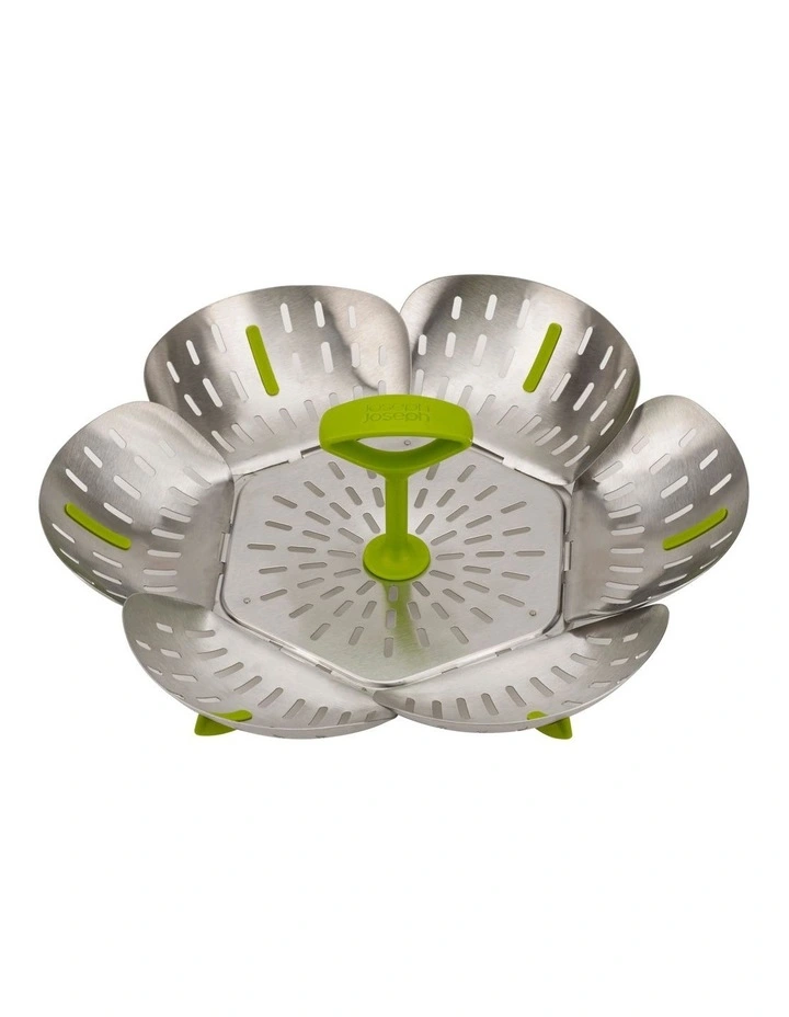 Joseph Joseph Bloom Steel Folding Steamer Basket In Green - Image 3