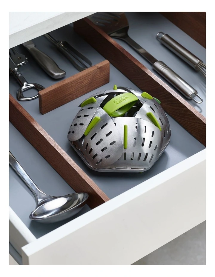 Joseph Joseph Bloom Steel Folding Steamer Basket In Green - Image 5