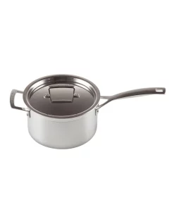 Le Creuset Classic 3-Ply Stainless Steel Saucepan 20cm W Helper Handle