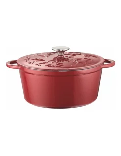 The Cooks Collective Olive Round Casserole With Lid 26cm/5.0lt Red