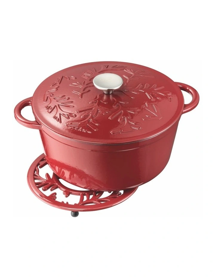 The Cooks Collective Olive Round Casserole With Lid 26cm/5.0lt Red - Image 2