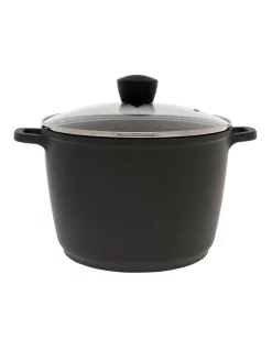 The Cooks Collective Classic Non-Stick 6.2L Stockpot With Lid Black