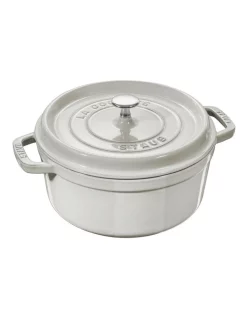 Staub 24cm/3.8L Round Cocotte White Truffle