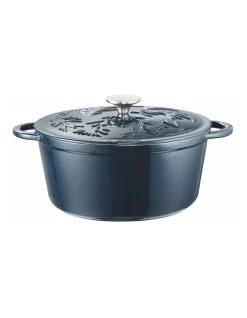 The Cooks Collective Olive Round Casserole With Lid 26cm/5.0lt Blue