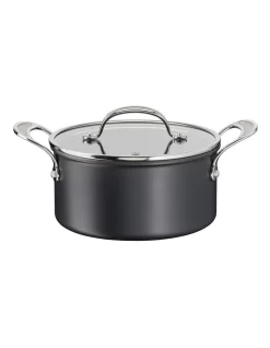 Jamie Oliver By Tefal Cooks Classic Induction Hard Anodised Non-Stick Stewpot W/Lid 24cm/5L In Coal Grey