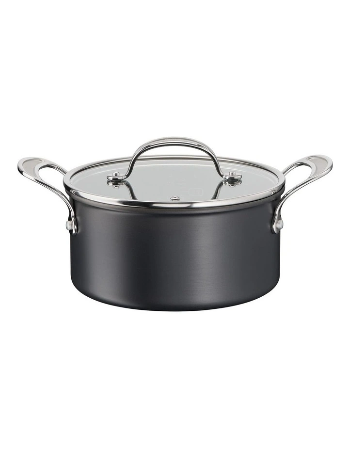 Jamie Oliver By Tefal Cooks Classic Induction Hard Anodised Non-Stick Stewpot W/Lid 24cm/5L In Coal Grey