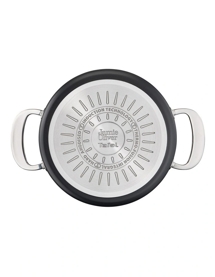 Jamie Oliver By Tefal Cooks Classic Induction Hard Anodised Non-Stick Stewpot W/Lid 24cm/5L In Coal Grey - Image 5