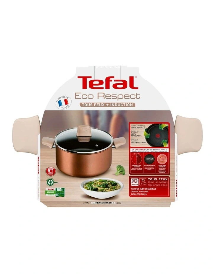 Tefal Eco Respect Induction Non-Stick Stewpot 24cm Lid In Bronze - Image 6