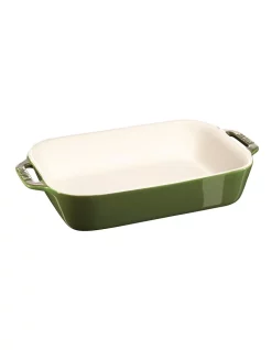 Staub Rectangle Gratin Dish 27X20cm Basil