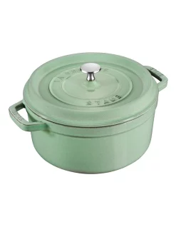 Staub Round Cocotte Sage Green 26cm