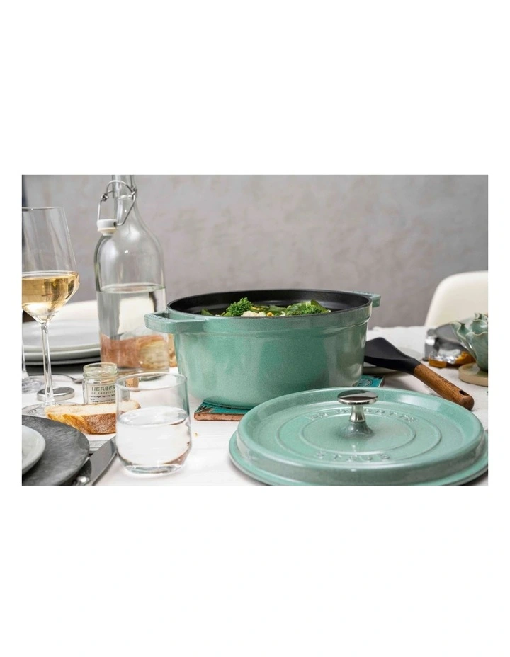 Staub Round Cocotte Sage Green 26cm - Image 3