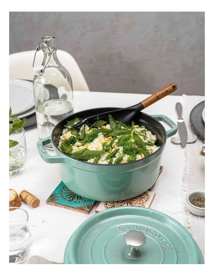 Staub Round Cocotte Sage Green 26cm - Image 4