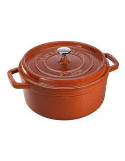 Staub Round Cocotte 28cm In Cinnamon