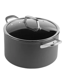 Ninja Zero Stick Stock Pot With Lid 26cm/7.5L Stainless Steel/Charcoal