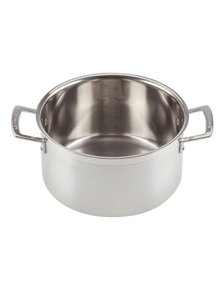 Le Creuset Classic 3 PLY Stainless Steel Deep Casserole 24cm - Image 4