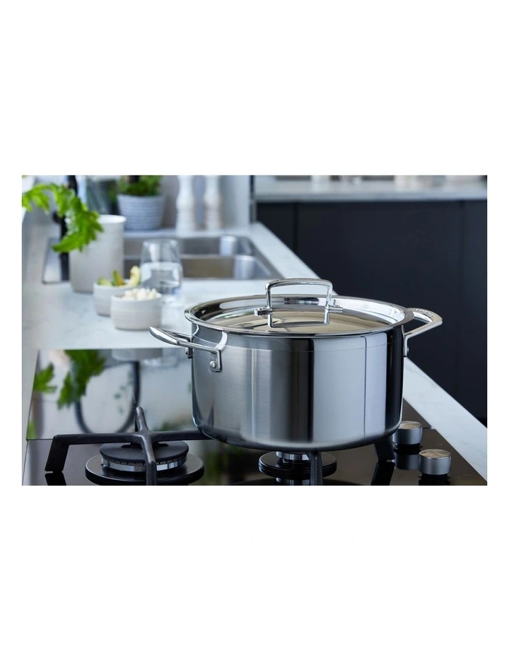 Le Creuset Classic 3 PLY Stainless Steel Deep Casserole 24cm - Image 5