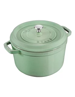 Staub Round Cocotte 28Cm Sage Green