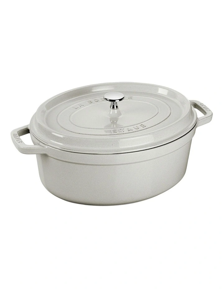 Staub 31cm Oval Cocotte White