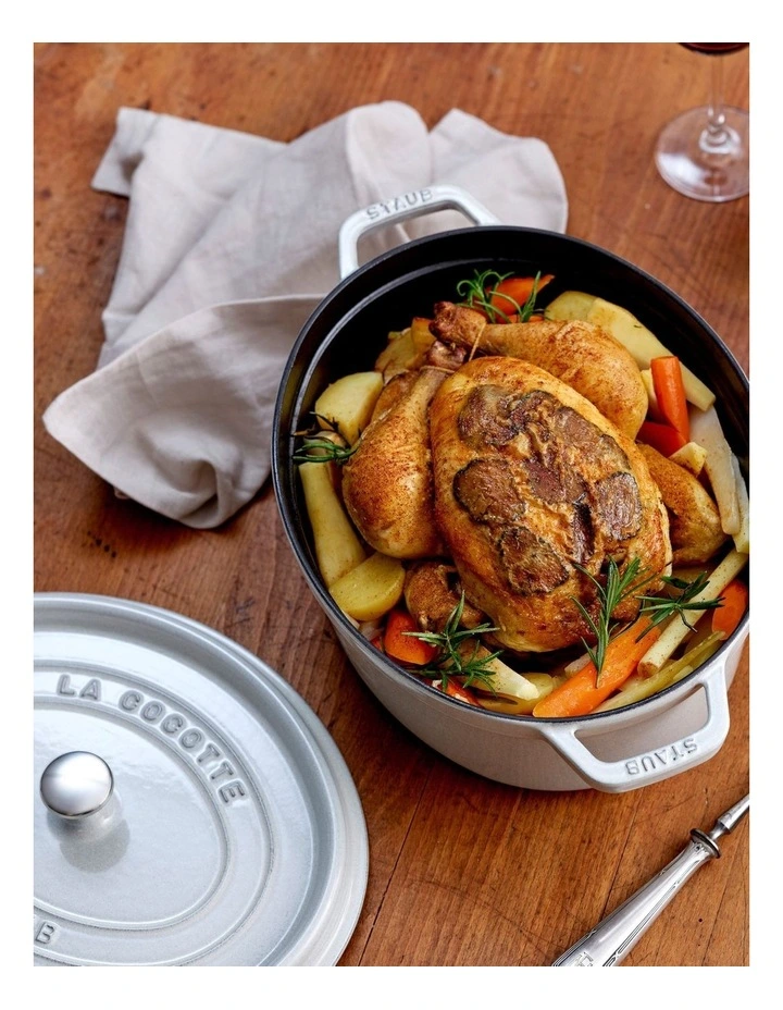 Staub 31cm Oval Cocotte White - Image 2