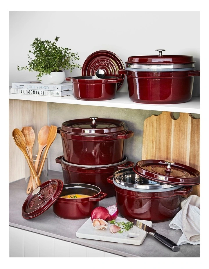 Staub 26cm/5.2L Round Cocotte With Steamer Grenadine - Image 2