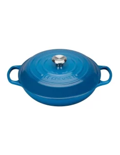 Le Creuset Signature 30cm Cast Iron Shallow Casserole Blue