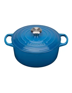 Le Creuset Signature Cast Iron Round Casserole Marseille Blue: Made In France