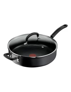Tefal Specialty Hard Anodised Non-Stick Sautepan 30cm Lid In Black