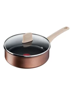 Tefal Eco Respect Induction Non-Stick Sautepan 24cm Lid In Bronze