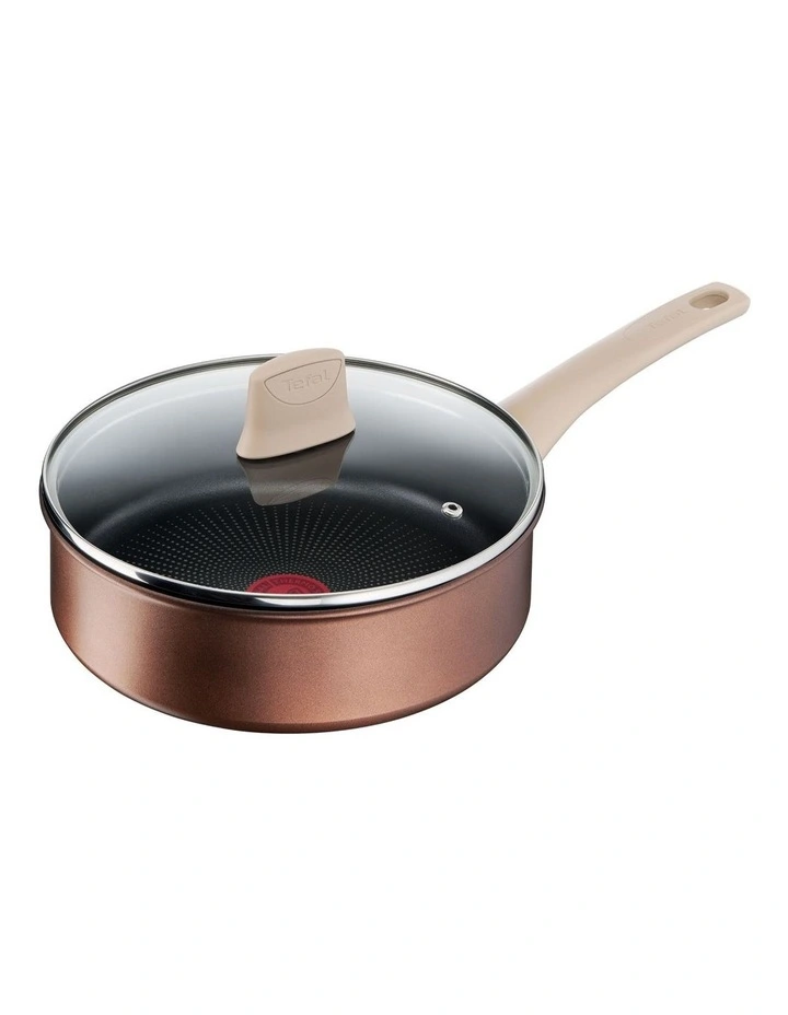 Tefal Eco Respect Induction Non-Stick Sautepan 24cm Lid In Bronze