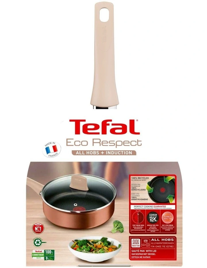 Tefal Eco Respect Induction Non-Stick Sautepan 24cm Lid In Bronze - Image 7