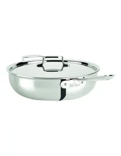All Clad D5 Polished Induction Stainless Steel Essential Pan 5.6L Lid