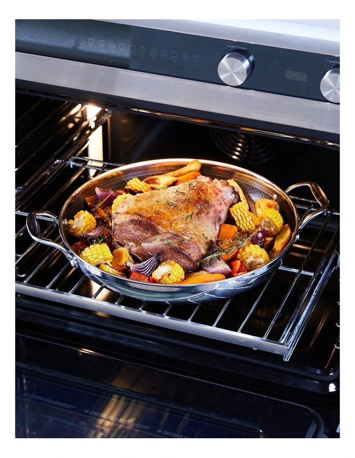 Stanley Rogers SR-Matrix Non-Stick Round Roasting Pan 36cm In Silver - Image 2