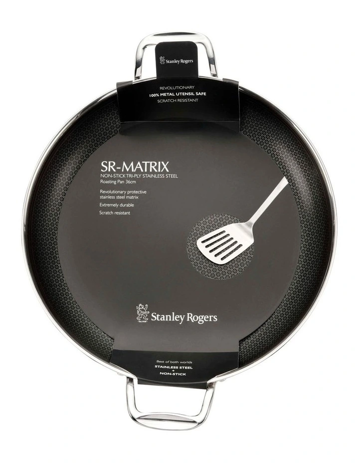 Stanley Rogers SR-Matrix Non-Stick Round Roasting Pan 36cm In Silver - Image 5