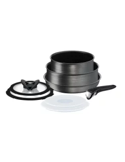 Tefal Ingenio Titanium Fusion Non-Stick Induction 8 Piece Cookware Set In Coal Grey