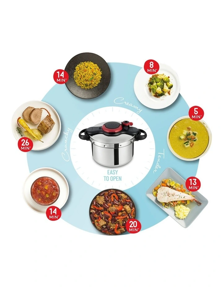 Tefal Clipso Minut Easy 7.5L Pressure Cooker Stainless Steel - Image 4