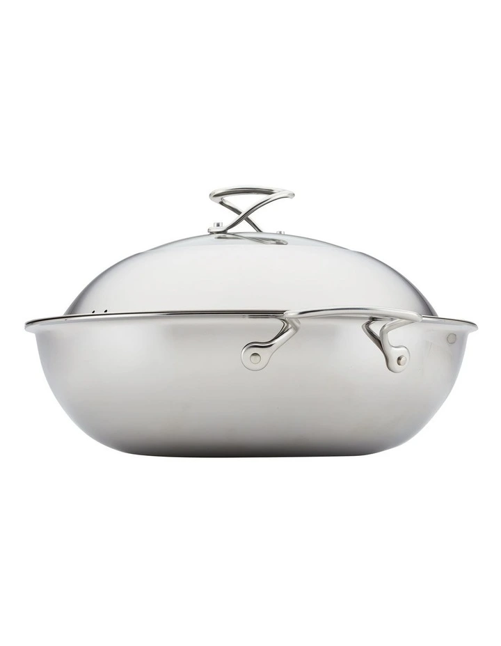 Circulon SteelShield C-Series Nonstick Stainless Steel Covered Wok 36cm - Image 4