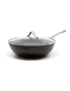 Salt&pepper Tan-Ium Wok With Glass Lid 28cm