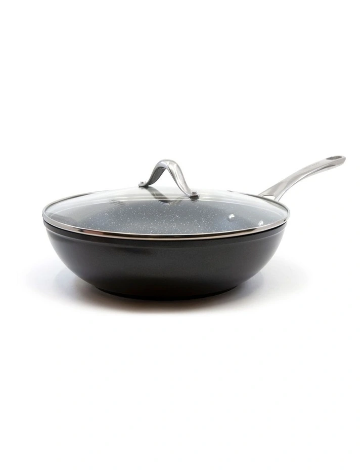 Salt&pepper Tan-Ium Wok With Glass Lid 28cm