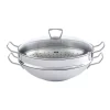 Fissler Nanjing 36cm Wok With Steamer Insert & Glass Lid
