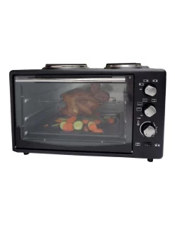HEALTHY CHOICE Portable Oven With Rotisserie Cooking In Black